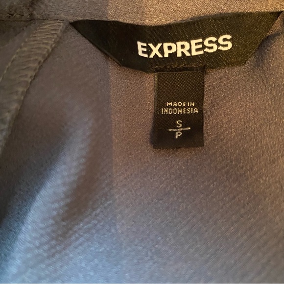 Express grey top off the shoulder with high neck Small petite. Zipper in back. - Picture 8 of 8